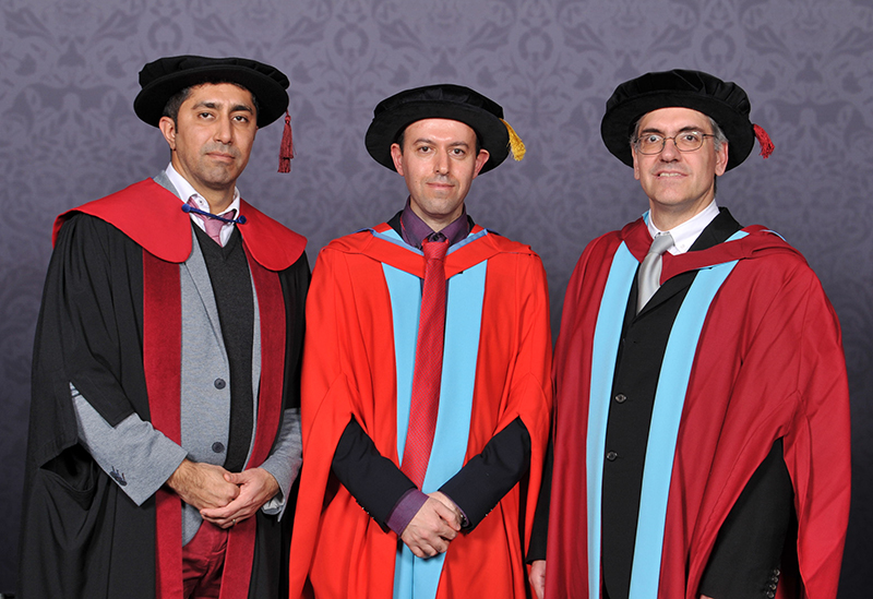 (l-r): Dr Hamid Abban, Professor Caucher Birkar, Professor Nikos Diamantis