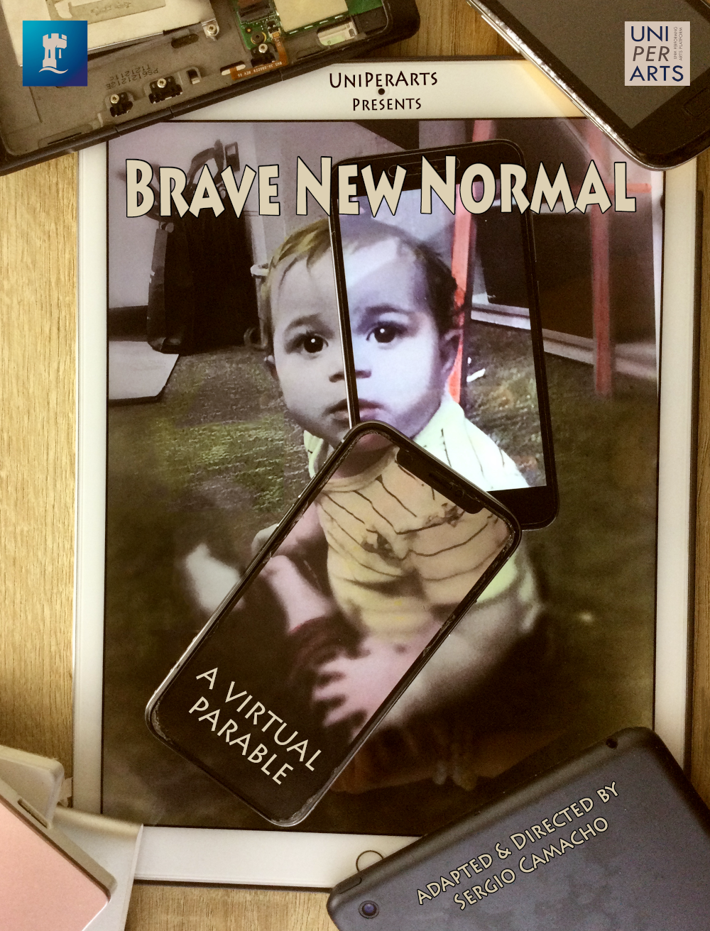 Poster promoting the play "Brave New Normal"