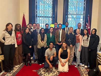 Student group with delegates at the Moroccan Embassy.