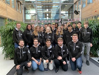 Picture showing the 2019/20 mentors in a group inside the computer science building