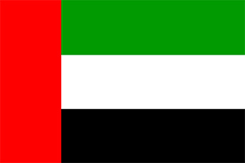 pgcei-uaeUAE flag - red vertical stripe with three horizontal stripes of green, white and black