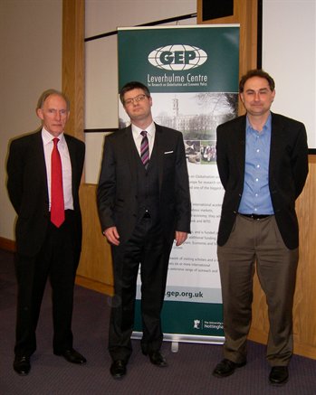 Professor David Greenaway, Lord Wolfson and Daniel Bernhofen