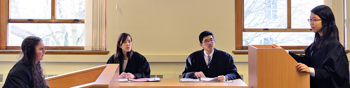 students in a mock trial