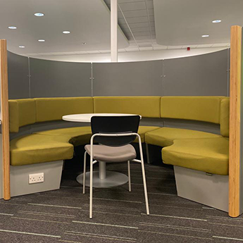 Group study booth in Greenfield Medical Library