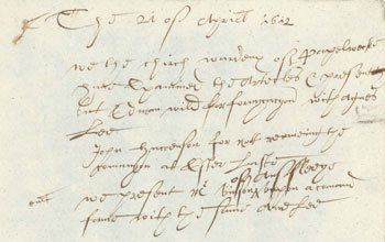 Example of George Malin's handwriting