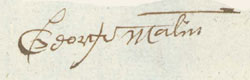 George Malin's signature