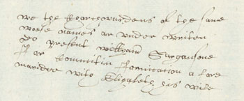 Example of Thomas Holland's handwriting