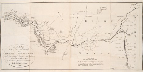 Plan of the intended canal from Cromford to Langley Bridge, Derbyshire and Nottinghamshire; 1789 (Ref: Pl E12/11/16/1)