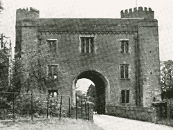 Photograph of Hodsock Priory gatehouse from about 1938