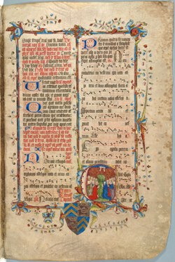 Decorated page from the Wollaton Antiphonal, MS 250 f. 155r