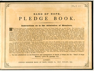 Pledge book from Mansfield Road Baptist Church, n.d. (Mr S 21)