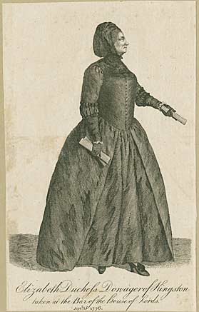 Engraving of the Duchess of Kingston