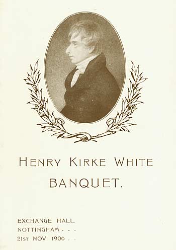 Henry Kirke White Banquet, Exchange Hall Nottingham