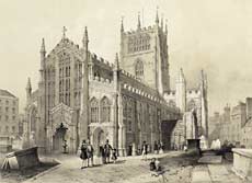 Illustration showing St Mary's Church, published in 1848