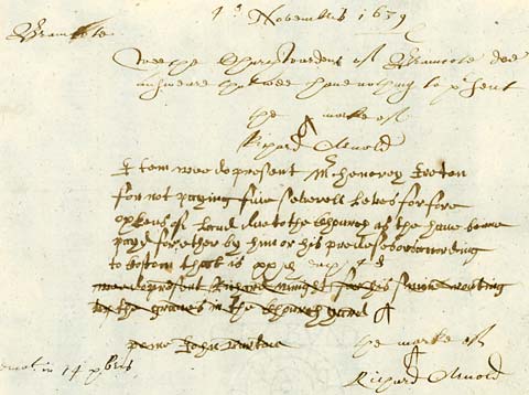 Presentment Bill relating to Henry Ireton from 1639