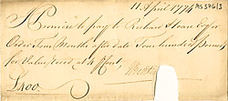 Promissory note, 1774 (MS 376/3)