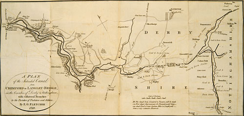 Pl E12/11/16/1 - Plan of the intended canal from Cromford to Langley Bridge, Derbyshire and Nottinghamshire
