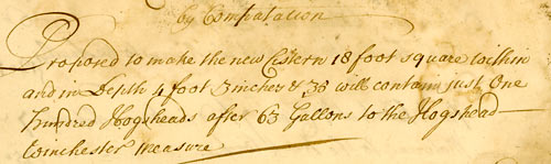 Detail from proposal for pipe-laying, 1723 (Pl C 1/389)