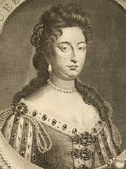 Engraved portrait of Queen Mary II, 1744