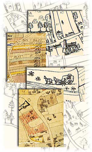 Montage of images from Laxton maps