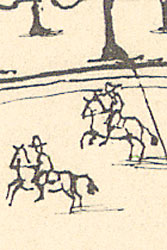 detail from 1635 map showing people