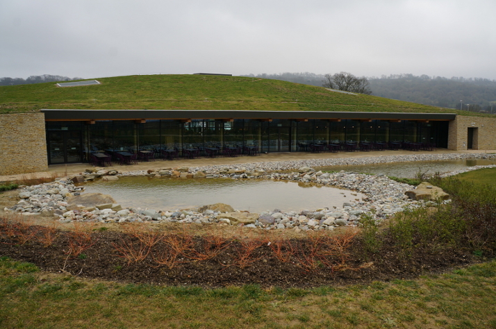 The grass roof of Gloucester Services