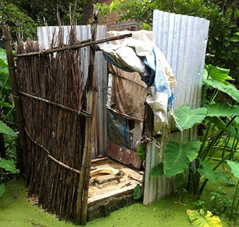an improved latrine in Assam
