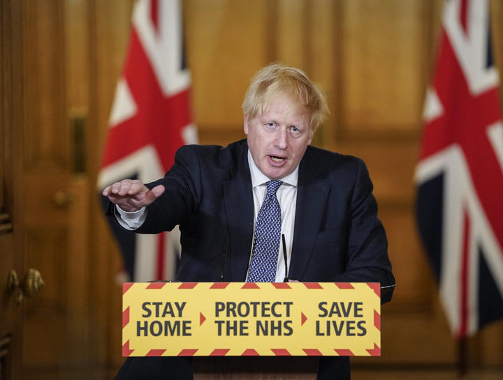 Boris Johnson making a live Covid-19 announcement 
