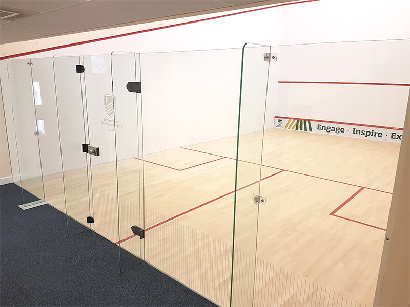 An empty squash court at Jubilee Sports Centre, located on Jubilee Campus