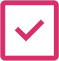 Pink tick icon