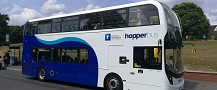 Hopper bus parked on University Park