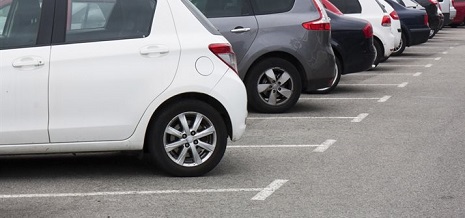 Cars parked in car park