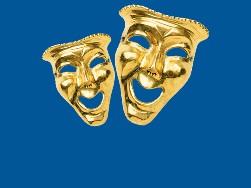 Two gold masks