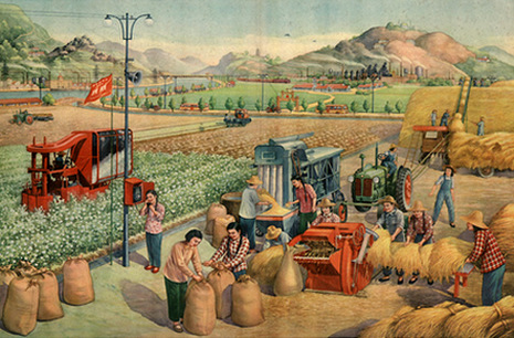 Illustration of Chinese farm workers