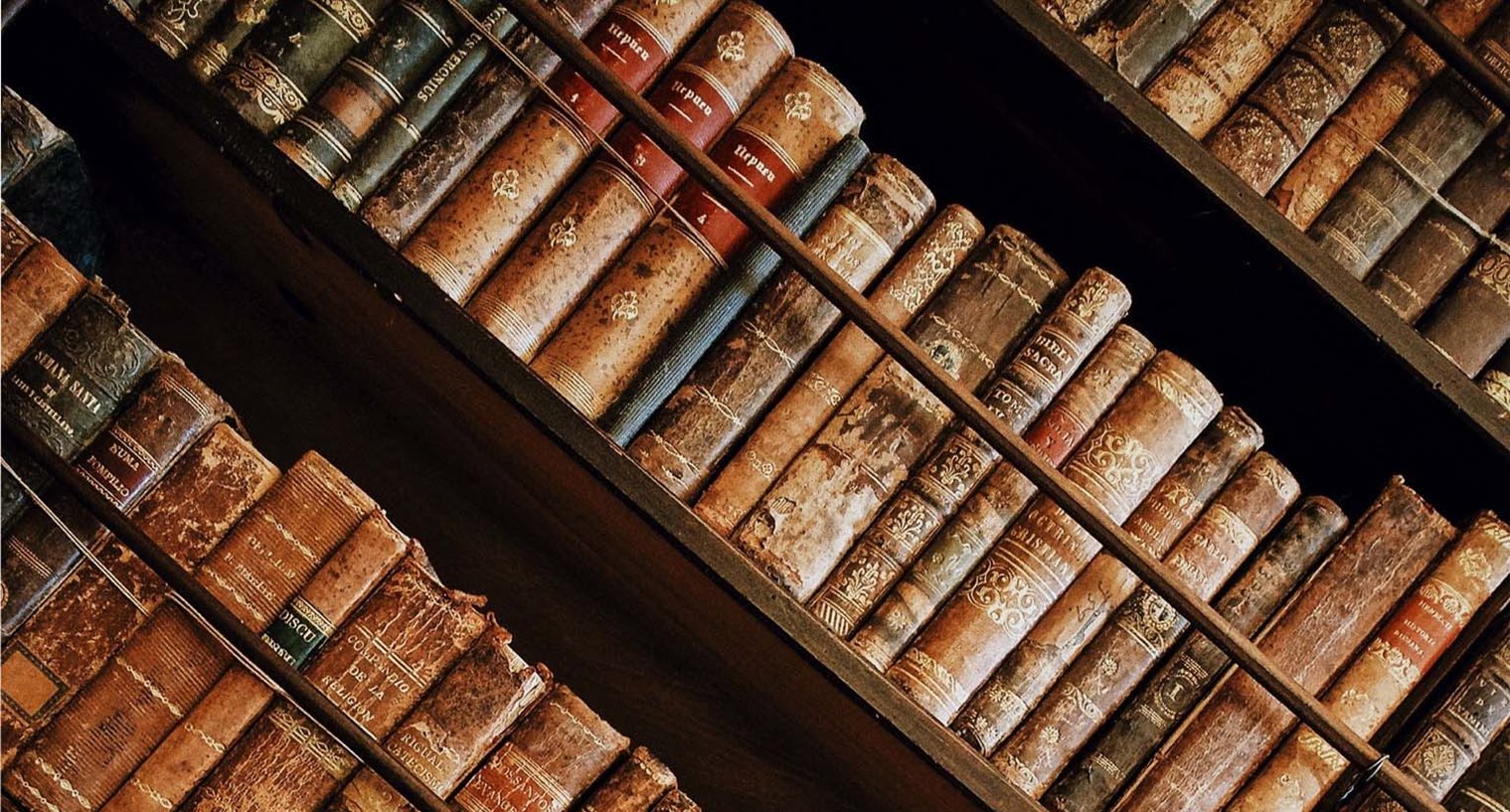 Old books on shelves (copyright - roman kraft)