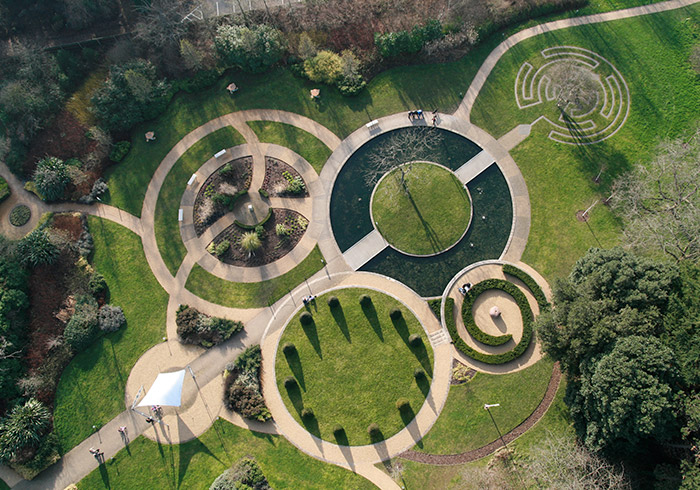 garden with circle pattern