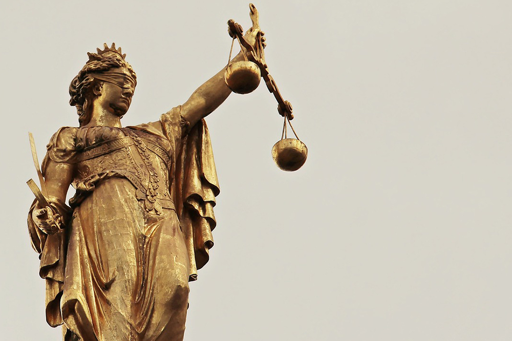 A statute of the goddess of justice