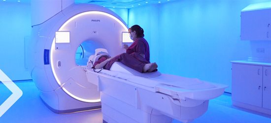 patient on MRI scanner