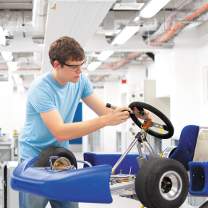 Student working in the aerospace centre