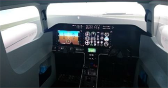 A simulated cockpit