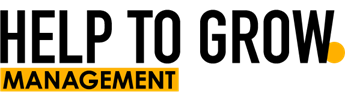 Help to Grow management logo - 'Help to grow' is written in black text with a yellow full stop at the end of the word 'grow'. 'Management' is written in black text on a yellow rectangular background beneath the words 'Help to' written below it