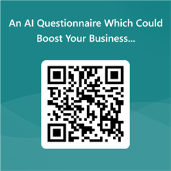 QR Code graphic with text above it which says -  An AI questionnaire which could boost your business.
