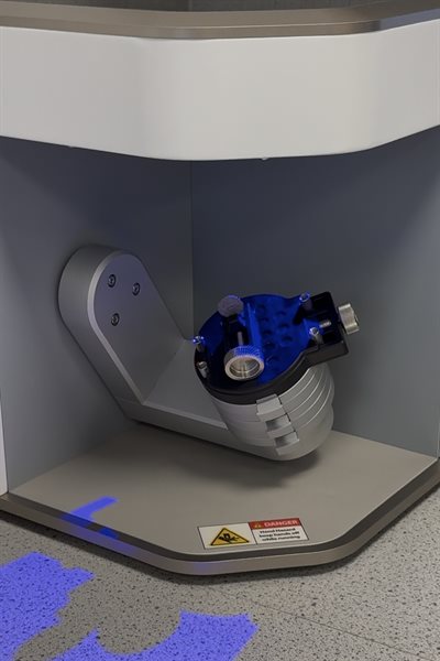 First image showing Aztec scanning in progress in the Archaeology Labs