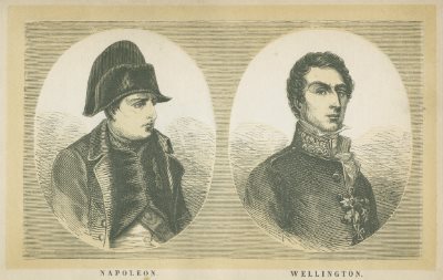 19th century illustrations of Napoleon and Wellington