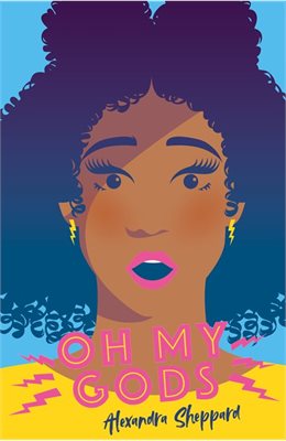 Cover illustration for Oh My Gods featuring an image of a teenage girl gasping.