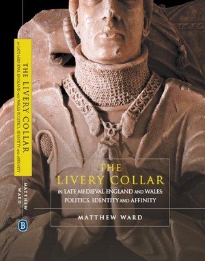 The Livery Collar book cover shows a close up of a medieval stone figure wearing a livery collar