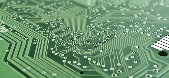 Close up image of silicon circuit board