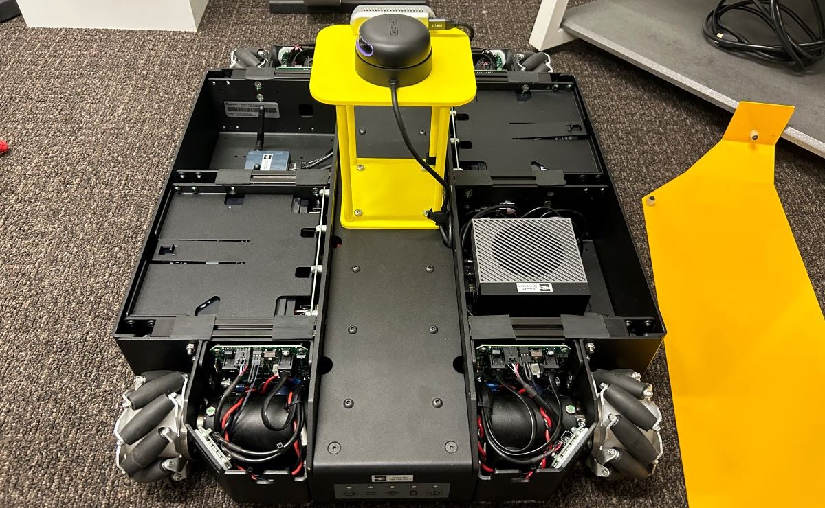 Inside view of an omnidirectional wheeled robot