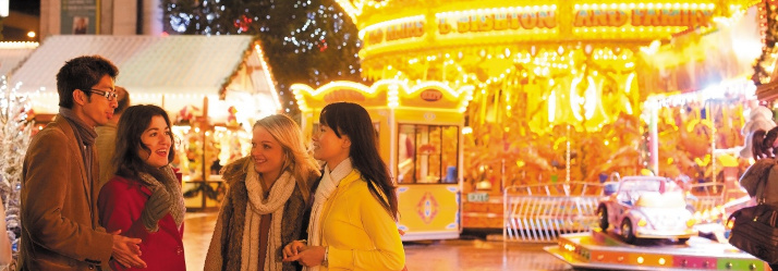 Undergraduate and postgraduate students visiting the Christmas Market, City Centre