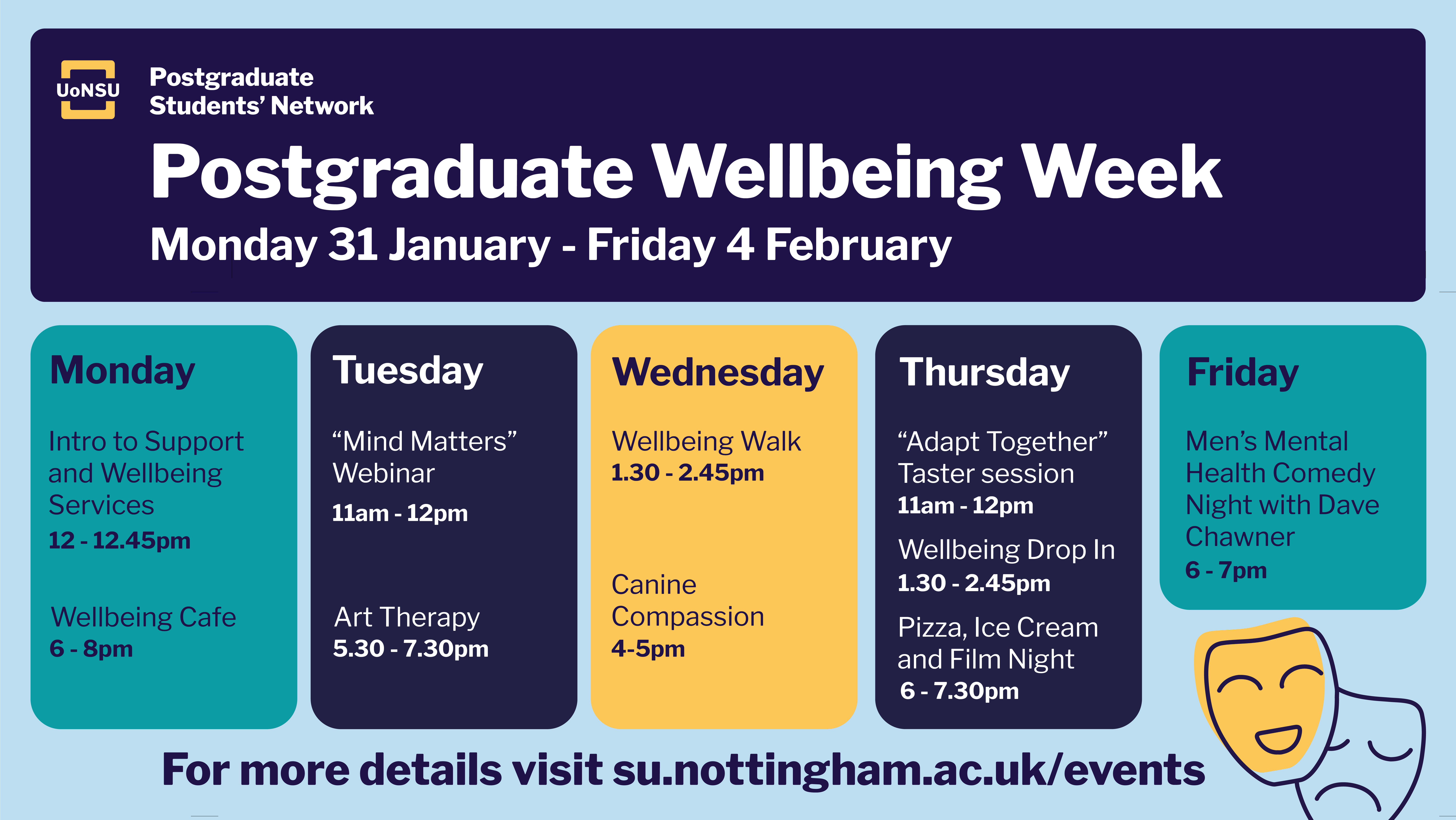 Student news Postgraduate Wellbeing Week University of Nottingham